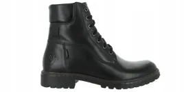 BADURA Buty zimowe męskie czarne skórzane ocieplane 44