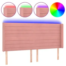 zaglowek-do-lozka-z-led-rozowy-203x16x118-128-cm-aksamit