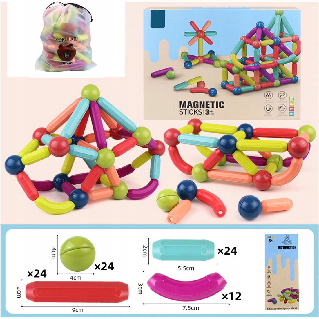 magnetyczne-klocki-konstrukcyjne-zestaw-dla-dzieci-zabawa-nauka-ukladanka-stan-nowy
