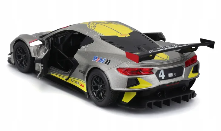 chevrolet-corvette-2020-silver-1-24-bburago-stan-nowy-skala-skale-1-19-do-1-25