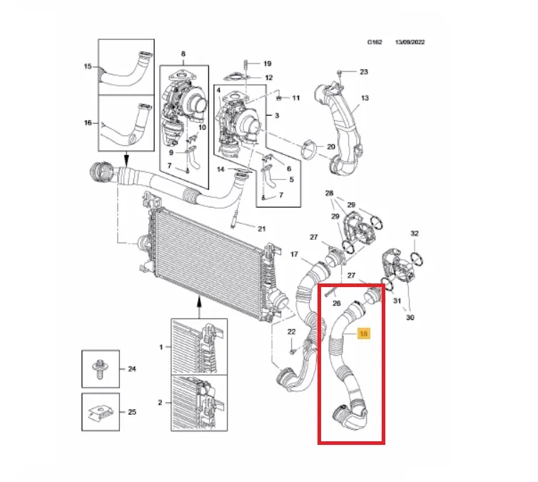 RURA INTERCOOLERA OPEL ASTRA J 1.7 CDTI ORYGINAŁ – 166088749