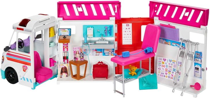 Barbie - Karetka Mobilna klinika Zestaw z 20 akcesoriami HKT79