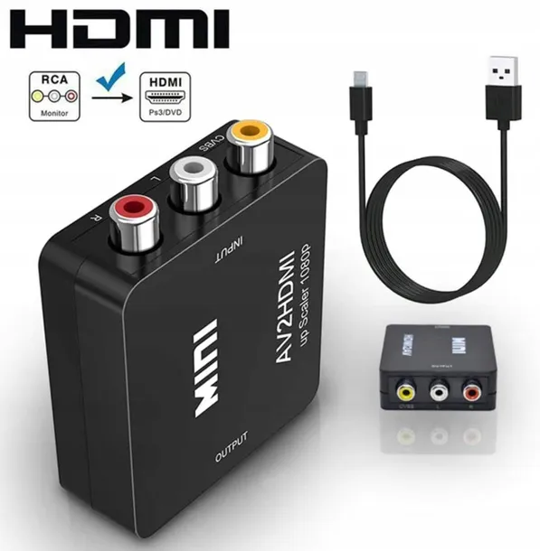 Adapter Konwerter obrazu CHINCH RCA - HDMI AV2HDMI