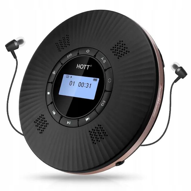 ﻿Odtwarzacz CD SAMOCHODOWY Przenośny, BLUETOOTH FM AUX, GŁOŚNIKI, HIFI, HOTT