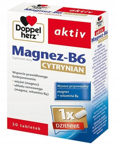 Фото - Вітаміни й мінерали Doppelherz AKTIV Magnez B6 Cytrynian - 30 tabl 
