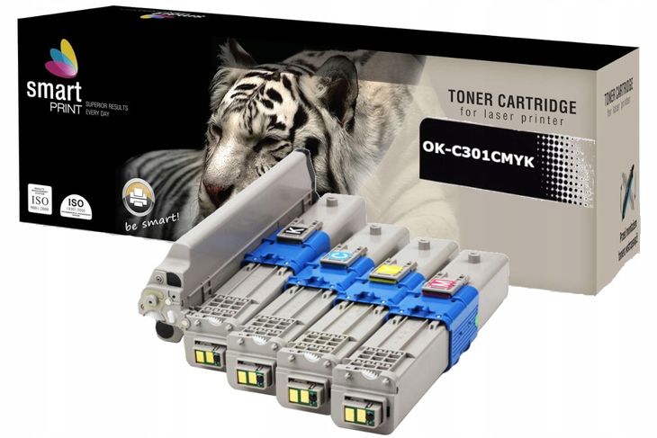 4X TONER OKI C301 C301DN C321 C321DN MC332DN MC342 ZESTAW CMYK