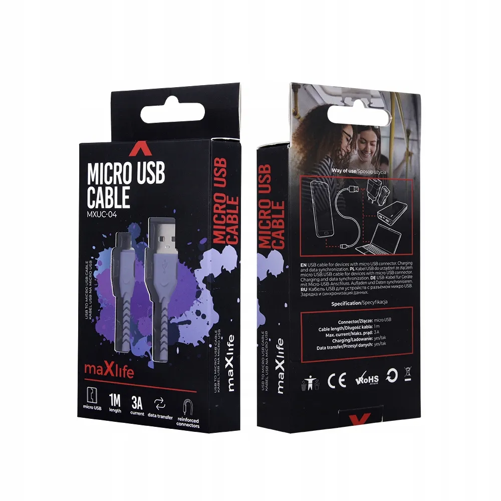 maxlife-kabel-ladowarka-3a-1m-usb-do-micro-usb