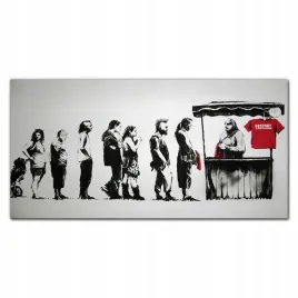 obraz-plotno-festiwal-banksy-czarno-bialy-140x70