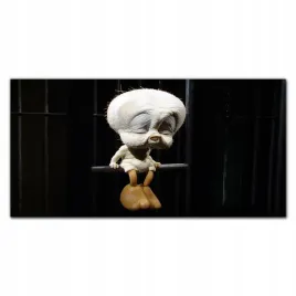 obraz-na-plotnie-stary-tweety-ptak-banksy-140x70