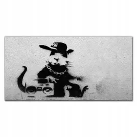 plotno-foto-obraz-na-ramie-hood-rat-banksy-140x70