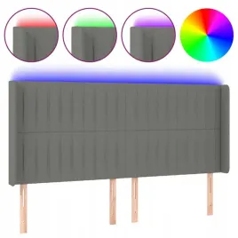 zaglowek-do-lozka-z-led-ciemnoszary-203x16x