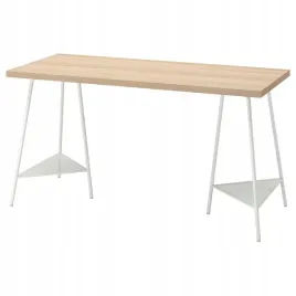 ikea-lagkapten-tillslag-biurko-dab-bejcowany-na-bialo-bialy-140x60-cm