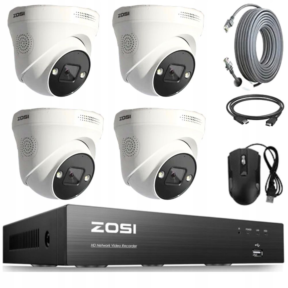 ZESTAW 4 KAMER do Monitoringu WIFI Bezprzewodowa ZEWNĘTRZNA 8MP 4K ...
