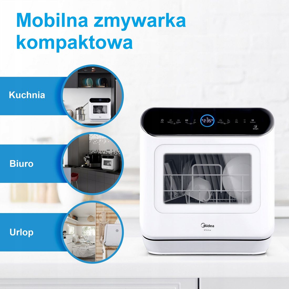 Mini Zmywarka Sto Owa Nablatowa Midea Led Wi Fi P Erli Pl