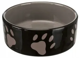 ceramiczna-miska-dla-kota-lub-malego-psa-trixie-czarna-w-szare-lapki-300ml