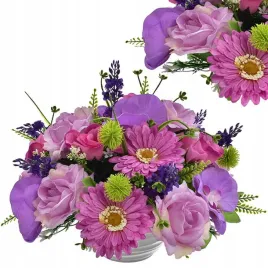 stroik-kompozycja-bukiet-roza-storczyk-doniczka-sztuczne-kwiaty-biuro-lisc