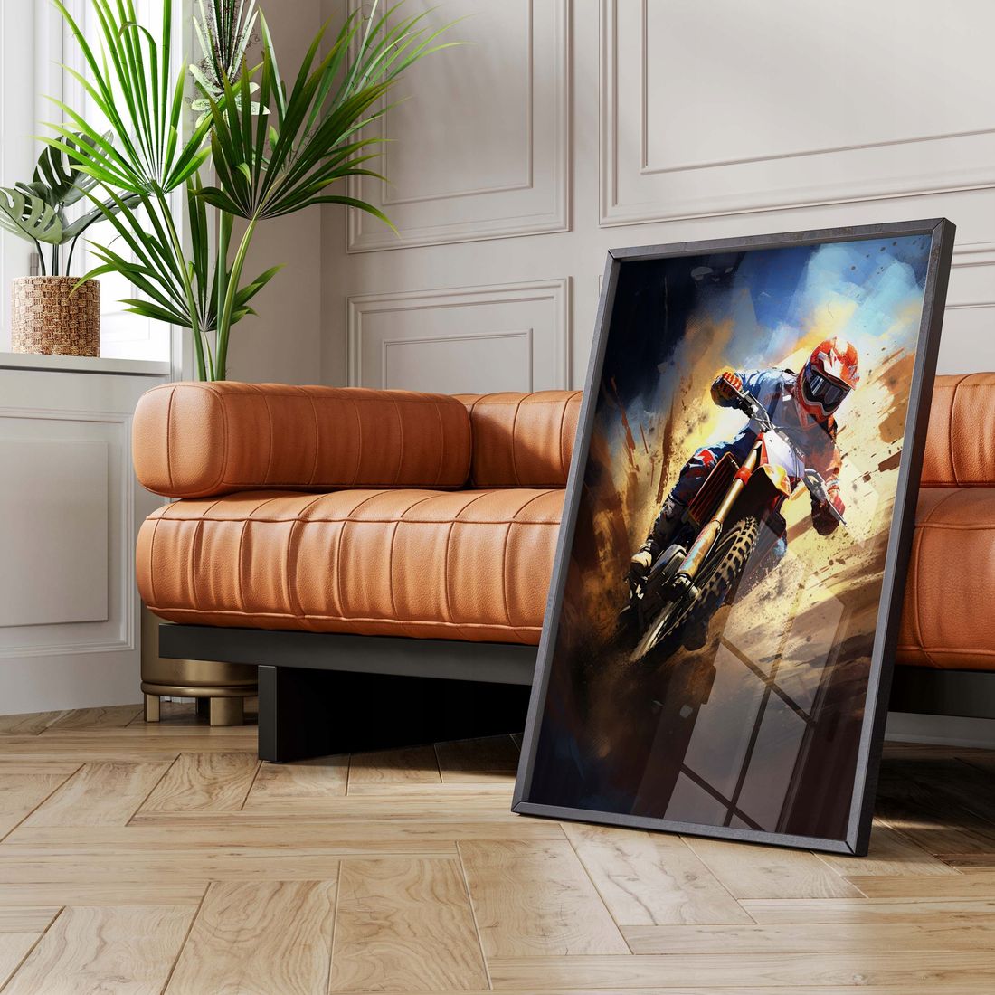 Plakat 90x60 samochody motor cross kawasaki enduro motocross art