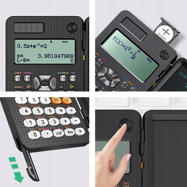 Naukowy kalkulator biurowy szkolny z notatnikiem notatnik notes 417 funkcji ERLI.pl
