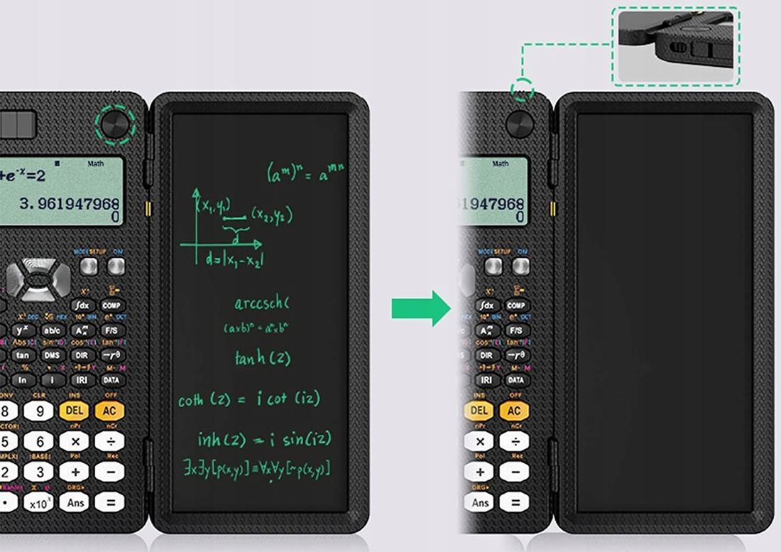 Naukowy kalkulator biurowy szkolny z notatnikiem notatnik notes 417 funkcji ERLI.pl