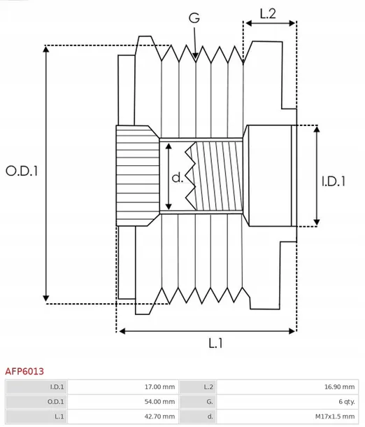 kolo-pasowe-as-pl-afp6013-jakosc-czesci-zgodnie-z-gvo-q-oryginal-z-logo-producenta-czesci-oem-oes