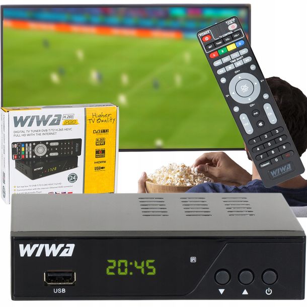 TUNER DEKODER TV NAZIEMNEJ HD DVB-T2 HEVC HDMI USB PILOT H.265 NAGRYWANIE