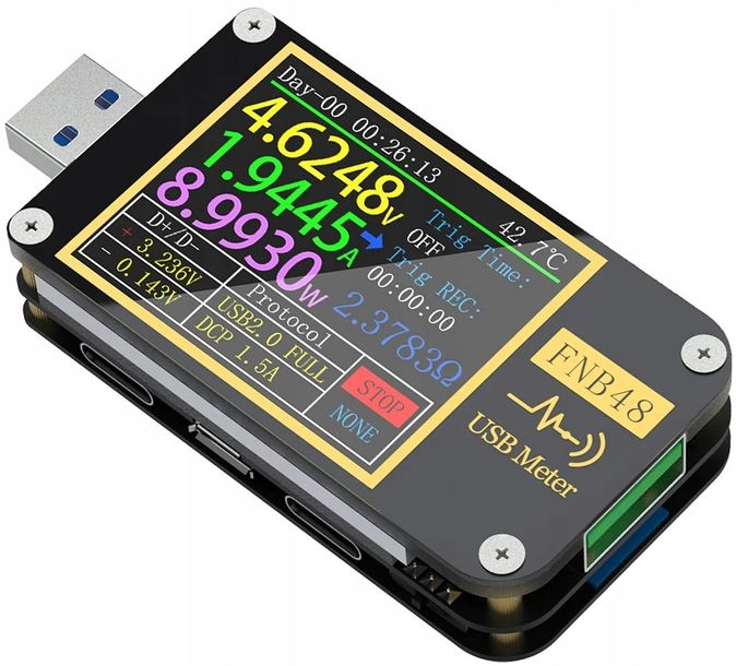 Wielofunkcyjny miernik tester portu USB Fnirsi FNB48 bez Bluetooth LCD TFT