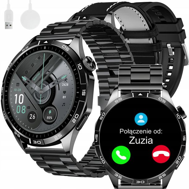 Фото - Смарт годинник Smart Watch Smartwatch Zegarek Męski Wodoodporny Elegancki Rozmowy SPORT AMOLED MENU P 