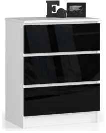 komoda-k60-3sz-clp-czarny-polysk