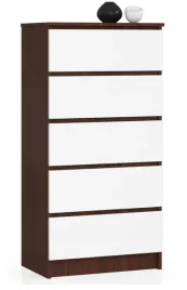 komoda-k-60-cm-5-szuflad-wenge-biala