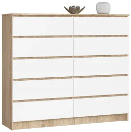 komoda-k140-10sz-clp-dab-sonoma-bialy