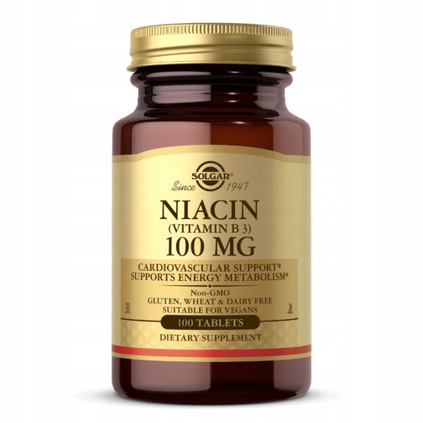Фото - Вітаміни й мінерали SOLGAR Niacin - Vitamin B3 100 mg  (100 tabl.)