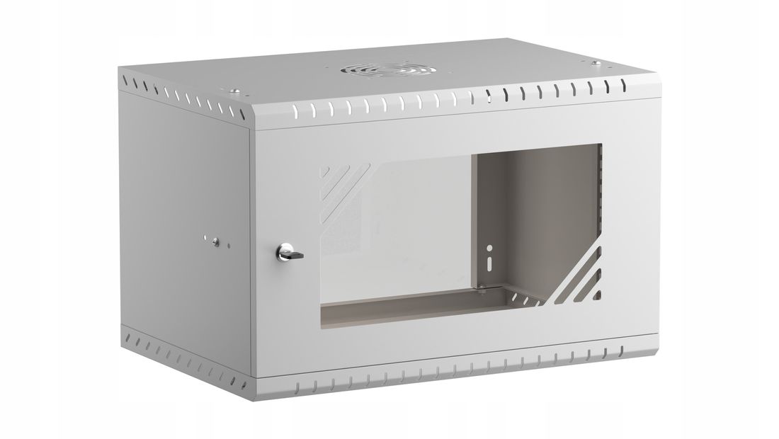 Armario en Rack 19 6U, 350mm, Puerta de Cristal, Negro | Comprar en