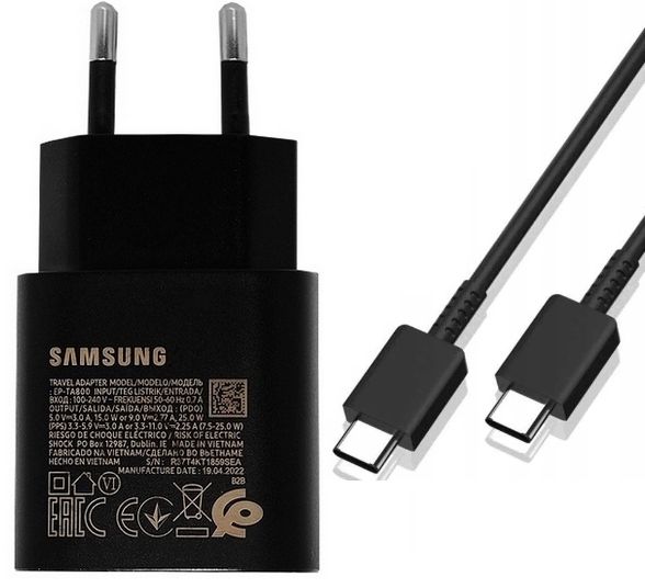 ﻿ORYGINALNA ŁADOWARKA SAMSUNG SUPER FAST 25W + KABEL Galaxy A14 A23 S22 5G