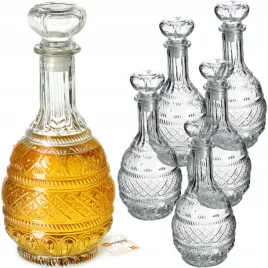 karafka-do-whisky-alkohol-krysztalowa-1l-butelka-szklana-z-korkiem-6-szt