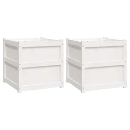 donice-ogrodowe-2-szt-biale-lite-drewno-sosnowe