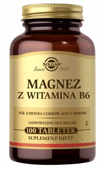 Фото - Вітаміни й мінерали SOLGAR ﻿ Magnez z witaminą B6 Zdrowe kości i zęby 