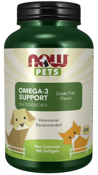 Zdjęcia - Witaminy i składniki mineralne Now PETS Omega-3 Support For Dogs/Cats  (180 kaps.)