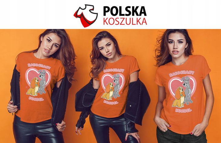 KOSZULKA DAMSKA KOBIECA T-SHIRT ZAKOCHANY KUNDEL XS PREZENT JAKOŚĆ ...