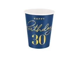 kubeczki-happy-birthday-30-lat-granatowy-220-ml-6-szt
