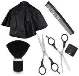 nozyczki-do-wlosow-peleryna-zmiotka-etui-grzebien