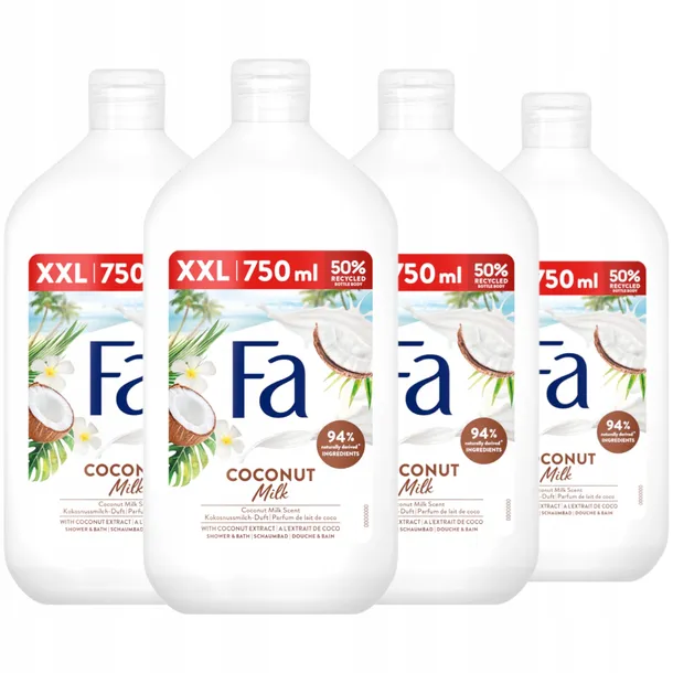 zel-pod-prysznic-damski-fa-coconut-milk-kremowy-kokos-zestaw-4x-750ml-przeznaczenie-kapiel-i-prysznic