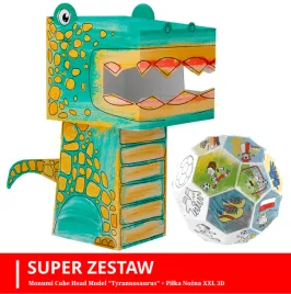 monumi-cube-head-model-tyrannosaurus-monumi-pilka-nozna-3d-xxl-w-zestaw
