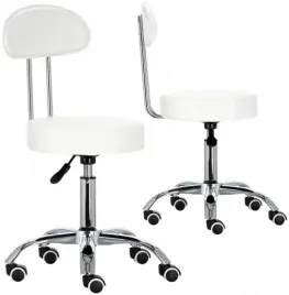 taboret-kosmetyczny-z-oparciem-fryzjerski-fotel-bialy