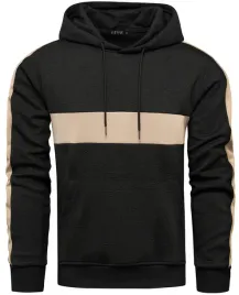 bluza-meska-kangurka-z-kapturem-czarna-z-bezowym-pasem-3d-rozmiar-m