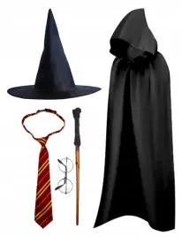 rozdzka-peleryna-150cm-z-kapturem-krawat-kapelusz-okulary-stroj-czarodziej