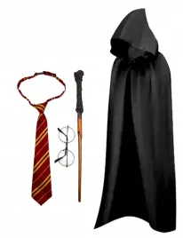 stroj-czarodziej-rozdzka-peleryna-120cm-krawat-z-zapieciem-okulary-gryfon