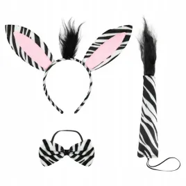 zestaw-do-stroju-zebra-pluszowa-opaska-z-uszami-ogon-muszka