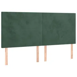 zaglowki-do-lozka-4-szt-ciemnozielony-100x5x78-88cm-aksamit