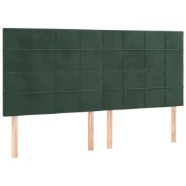 zaglowki-do-lozka-4-szt-ciemnozielony-100x5x78-88cm-aksamit