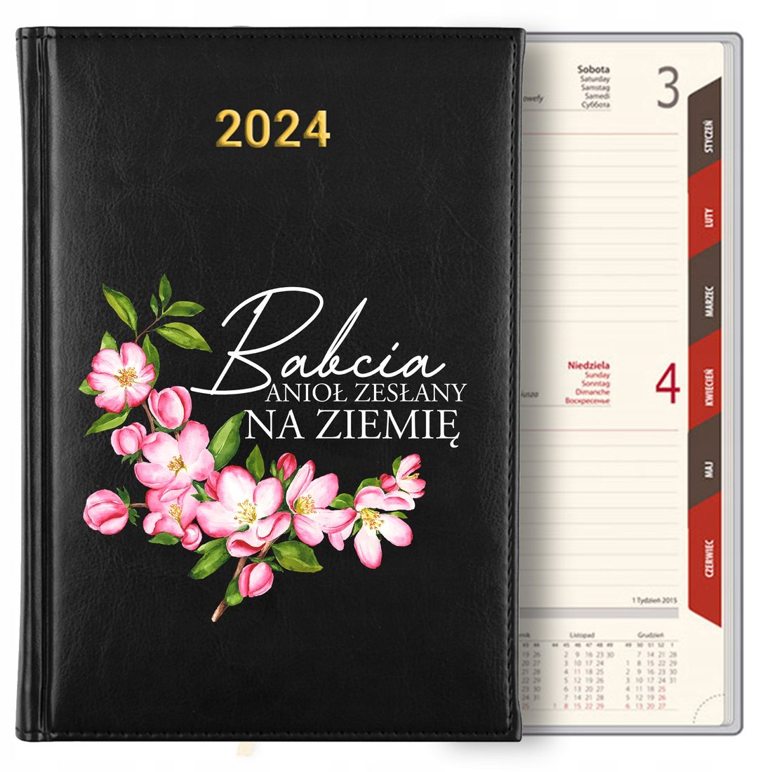 Kalendarz Terminarz Planer Dzienny 2024 A5 Idealny Prezent Dla Babci